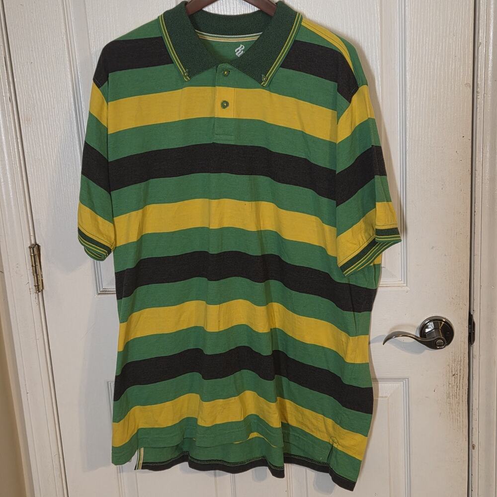 VTG Rocawear Polo Shirt Mens 3XL Striped Grunge Hip Hop Urban Streetwear Y2K